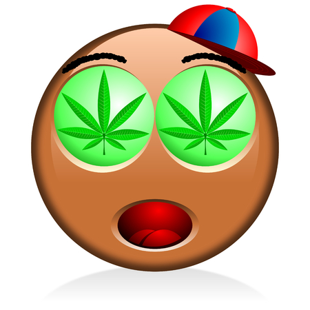 Emoji - smoking weedの写真素材