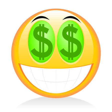Emoji, emoticon - dollar signの写真素材