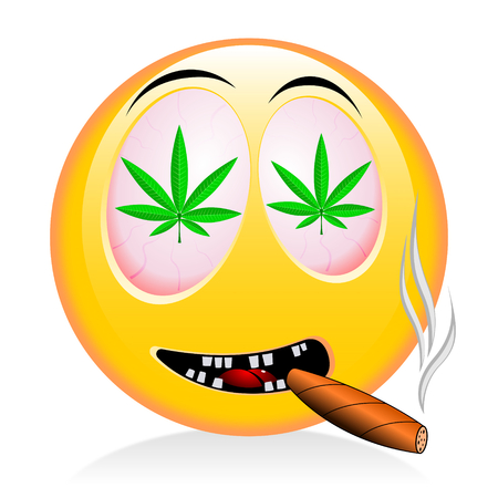 Emoji - smoking weedの写真素材