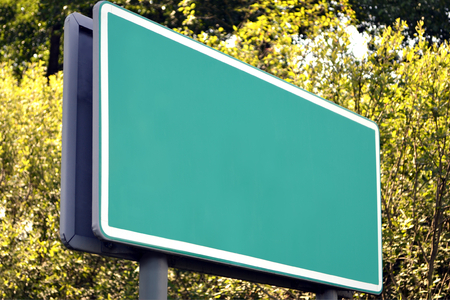 Green road signの写真素材