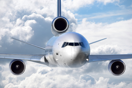 Flying jet planeの写真素材