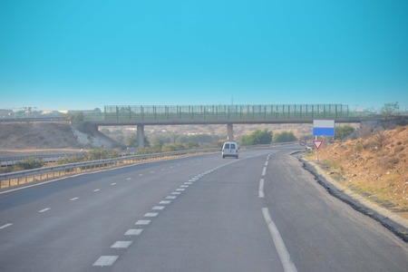 Highway in Tunisia, Africaの写真素材