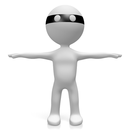 Thief isolated in whiteの写真素材