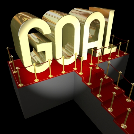 3D goal conceptの写真素材