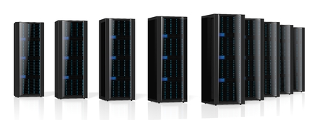 3D servers illustration - great for topics like storage, hosting, data center, Internet etc.
