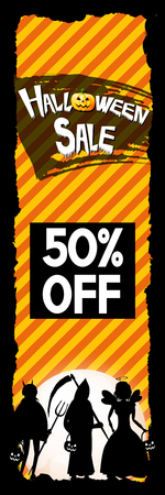 Halloween sale banner -50% - advertisementの写真素材
