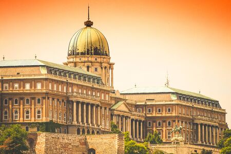 Hungary, Budapest - May 26th, 2019: Buda Castle - baroque building, famous tourist attractionのeditorial素材