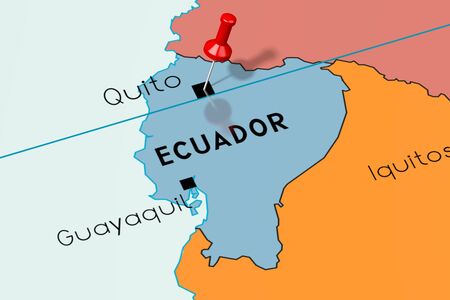 Ecuador, Quito - capital city, pinned on political mapの写真素材