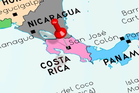 Costa Rica, San Jose - capital city, pinned on political mapの写真素材