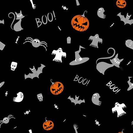 Halloween pattern/ background illustrationの写真素材