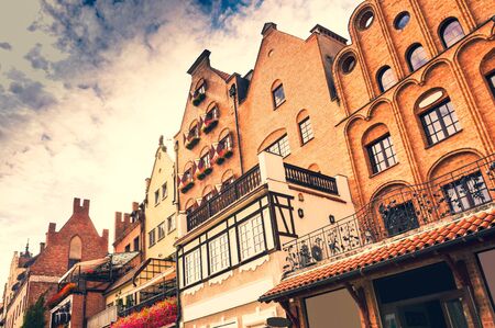 Old Town in Gdansk - tenements, Polandの写真素材