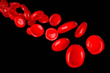 3D red blood cells - isolated on black background