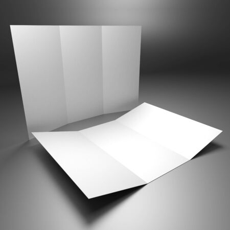 Leaflet/ brochure/ leaflet mockup (3 x DL, 3 x 99x210 mm) - 3D renderingの写真素材
