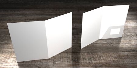 File folder mockup - cover and opened - 3D rendering