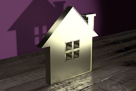 House shape - great for topics like real estate/ mortgage/ house sale - 3D renderingの写真素材