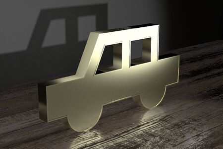 Car shape - sale/ insurance concept - 3D renderingの写真素材