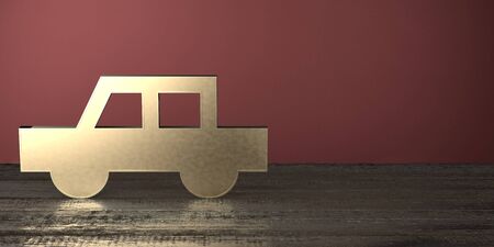 Car shape - sale/ insurance concept - 3D renderingの写真素材