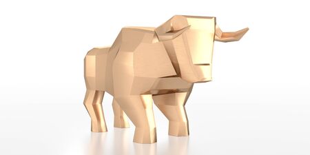 Geometrical bull - market/ finance/ stock concept - 3D illustrationの写真素材