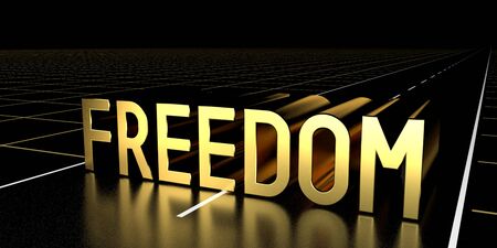 Freedom concept, road - 3D renderingの写真素材
