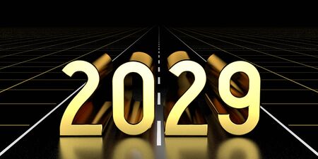 2029 concept, road - 3D rendering