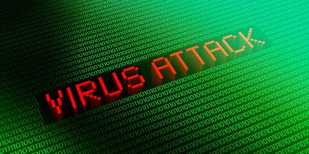 Virus attack - binary code concept - 3D illustrationの写真素材