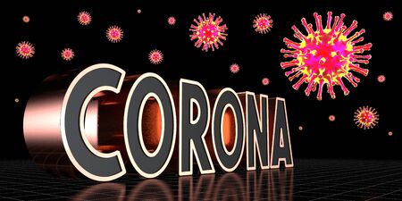 Coronavirus/ Covid-19  concept - 3D illustrationの写真素材