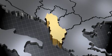 Albania - country shape - 3D illustrationの写真素材