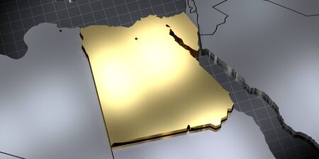 Egypt - country shape - 3D illustrationの写真素材