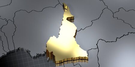 Cameroon - country shape - 3D illustrationの写真素材