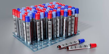 Blood test, test tubes - 3D illustration