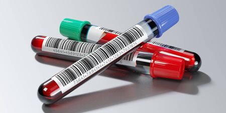 Blood test, test tubes - 3D illustrationの写真素材