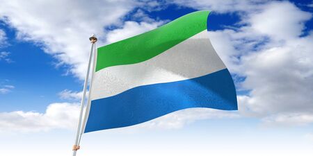 Sierra Leone - waving flag - 3D illustrationの写真素材