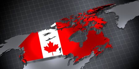 Canada - country borders and flag - 3D illustrationの写真素材