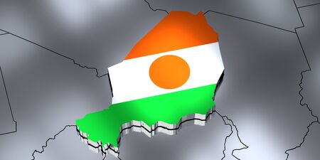 Niger - borders and flag - 3D illustrationの写真素材
