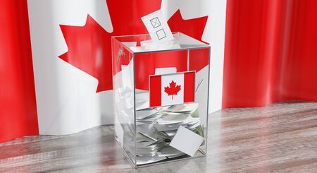 Canada - ballot box - voting, election concept - 3D illustration