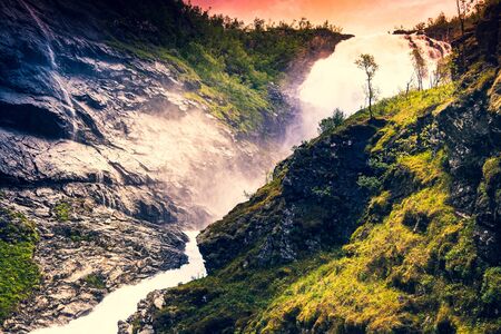 Waterfall in Norway, Scandinaviaの写真素材