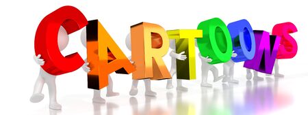 Cartoons - colorful letters - 3D illustrationの写真素材