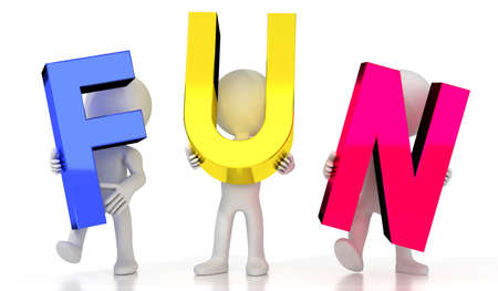 Fun - colorful letters - 3D illustration