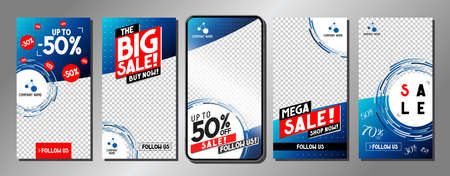 Social media advertisement - sale templates - vector illustration, 16:9 proportionsのイラスト素材