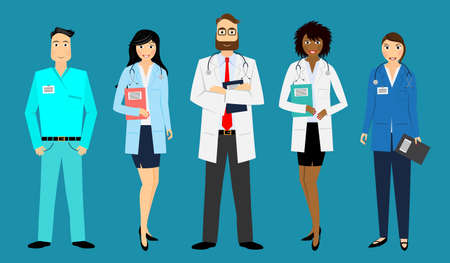 Medical staff - doctors, nurses - vector illustrationのイラスト素材
