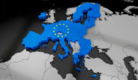 European Union countries - 3D illustrationの写真素材
