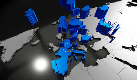 European Union countries - 3D illustrationの写真素材