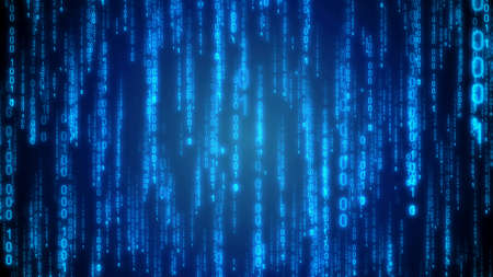 Matrix, binary code - computer application, Internet concept - 3D illustration