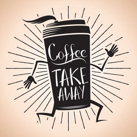Take away coffee concept - vector illustrationのイラスト素材