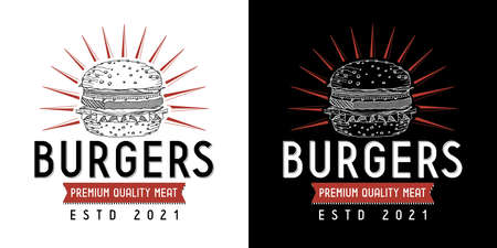 Burgers, grill, barbecue - vector logoのイラスト素材