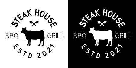 Steakhouse, barbecue, grill - vector logoのイラスト素材