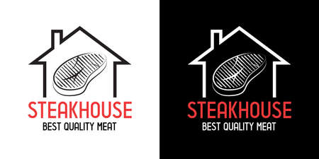 Steakhouse, barbecue, grill - vector logoのイラスト素材