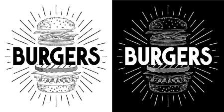 Burgers, grill, barbecue - vector logoのイラスト素材