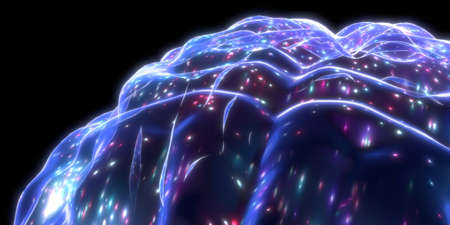 Human brain isolated on black background - 3D illustration