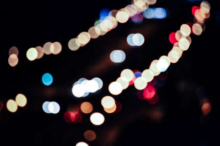 Defocused traffic lights - city conceptの写真素材